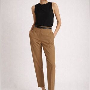 Banana Republic Brown Tapered Pull on Pant Size 12 Elastic Waist Minimalist